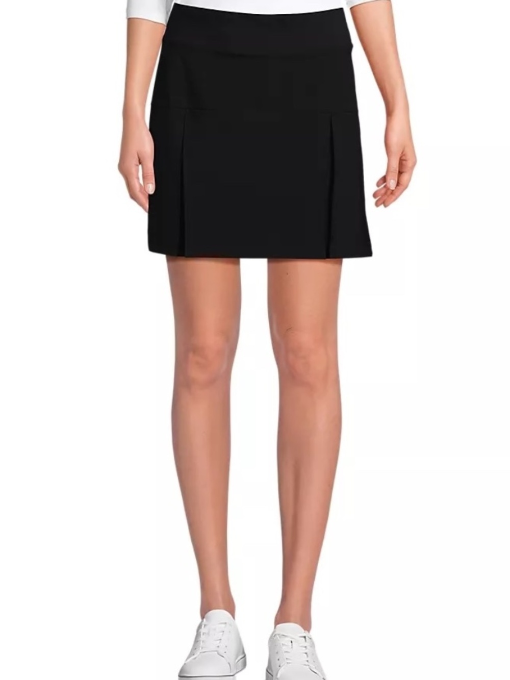 Lands End Black Pleated Active Skort